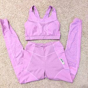 Soft lavender Gymshark athletic set, size xs